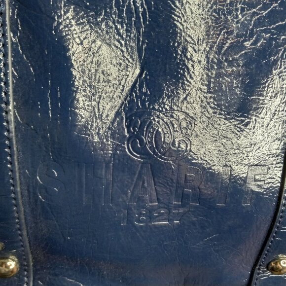 Omar Sharif Tote Bag Tie Dye Large Patent Leather Pockets Dual Handles Colorful - Picture 13 of 15